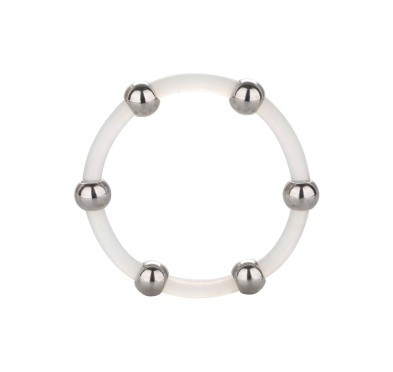 Steel Beaded Silicone Ring XL Transparent